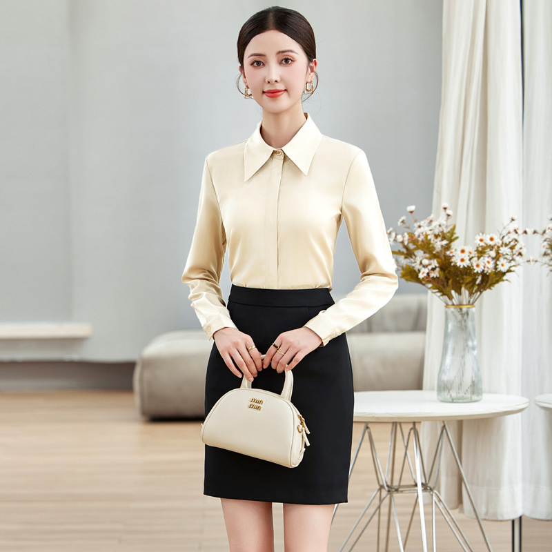 2024 new professional long sleeve women's clothing mix and match temperament interview hotel reception banquet shirt top work clothes