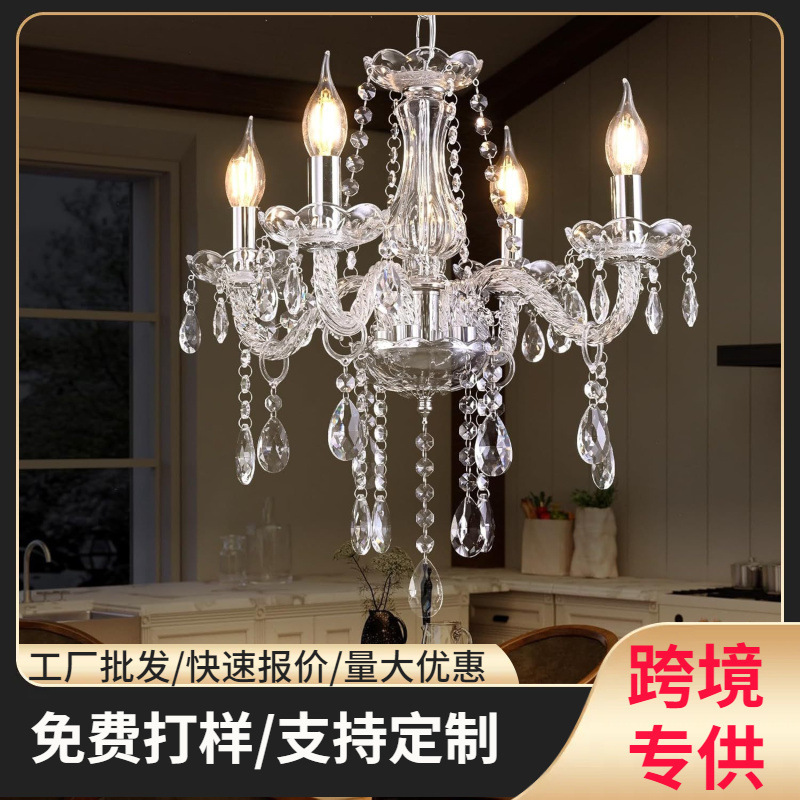 European Crystal Lamp 4-Head K9 Mini Restaurant Bar Table Lamp Bedroom Girl Room Glass Tube Candle Crystal Chandelier European Crystal Lamp 4-Head K9 Mini Restaurant Bar Table Lamp Bedroom Girl Room Glass Tube Candle Crystal Chandelier