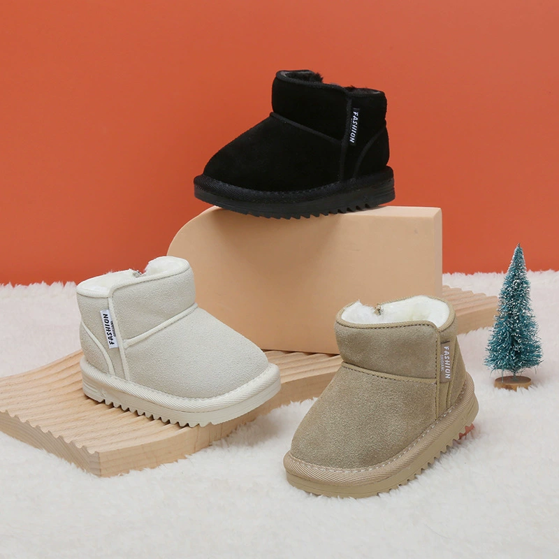 Warm low boots for boys, children's winter keep warm footwear for early age