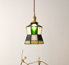 创意黄铜吊灯餐厅客厅书房卧室床头灯个性手工玻璃吊灯|ru