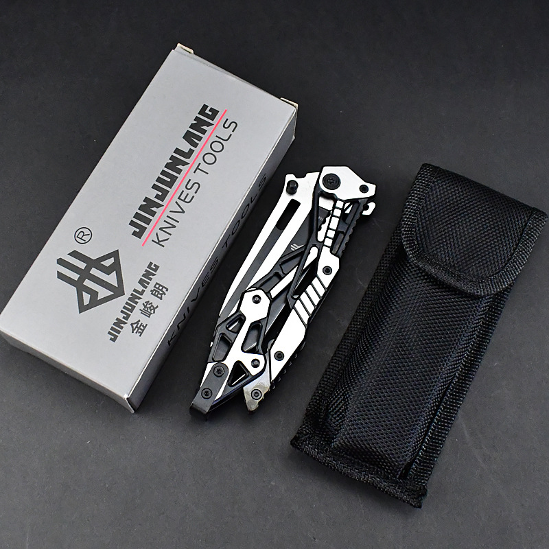 Cuchillo plegable mecánico que acampa cuchillo de bolsillo portátil cuchillo plegable al aire libre cuchillo de supervivencia autodefensa suministro directo de fábrica
