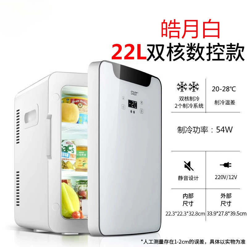 Mini car-mounted home dual-purpose refrigerator home dormitory student refrigeration single dormitory small refrigerator fixed frequency