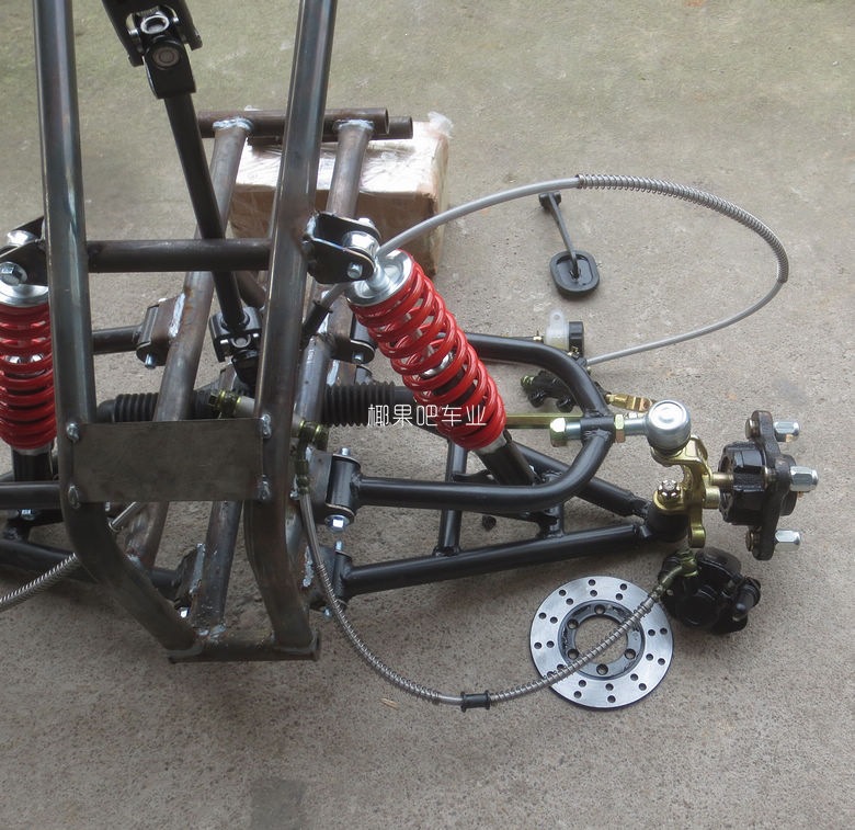 Modified four-wheel go-kart front axle accessories, electric vehicle and ATV steering wheel, brakes, shock absorbers, suspension system
