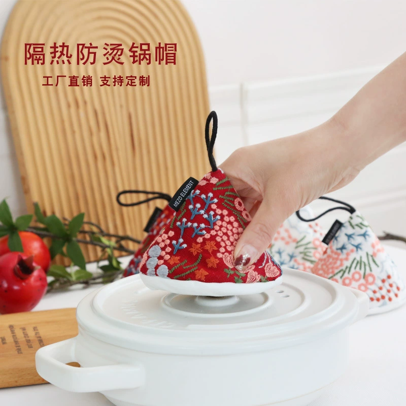 Американские элементы тяжелой промышленности вышивка Китайский Стиль Анти-ожогов изоляционная ткань крышка кастрюли микроволновая печь выпечки горшок ухо захват фабрика