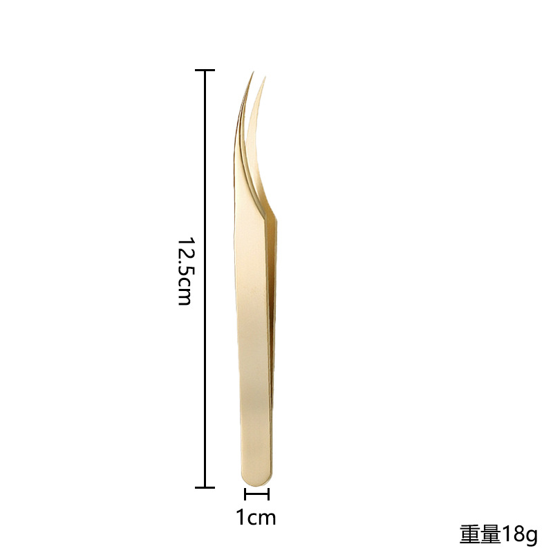 Cross - Border Pearl Gold Stainless Steel de alta precisión clip de pestañas falsas pinzas de pestañas de acero inoxidable pinzas de pestañas