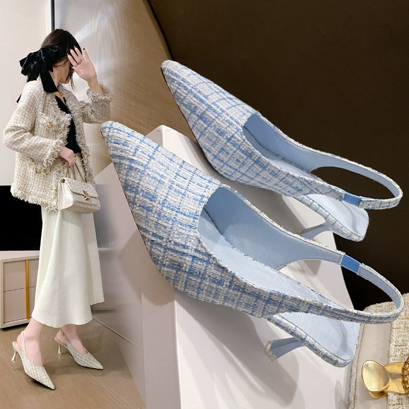 Босоножки на высоком каблуке женские 2023 Новая мода повседневная юбка Baotou темпераментная жареная уличная остроконечная женская обувь