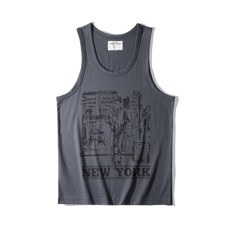 Herrenbekleidung Street-Style bedruckte Weste T-Shirt ärmelloses Unterhemd_voghion.com