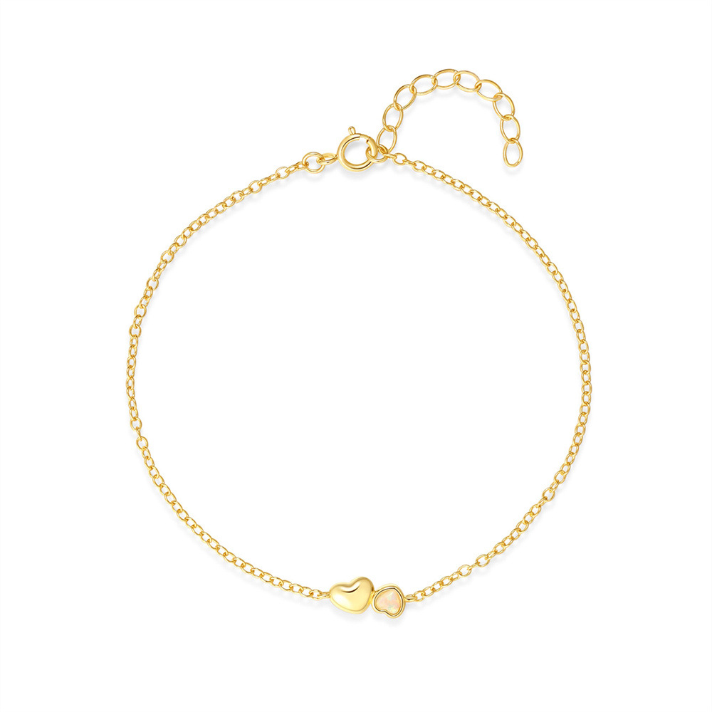 Women's Gender Plating Design Jewelry + Earrings 925 Sterling Silver Heart Shape Cable Chain Bracelets Earrings