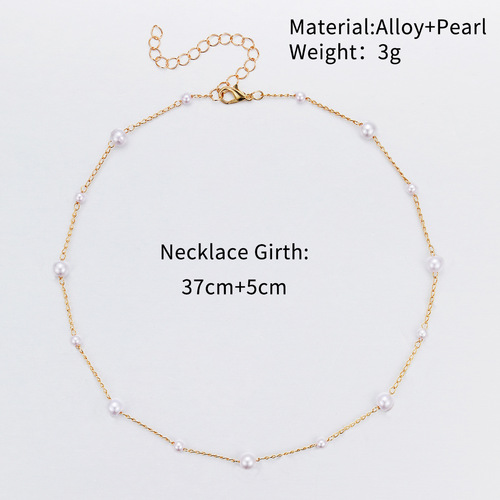 Hot-selling retro imitation pearl clavicle chain creative and simple temperament pearl choker necklace necklace