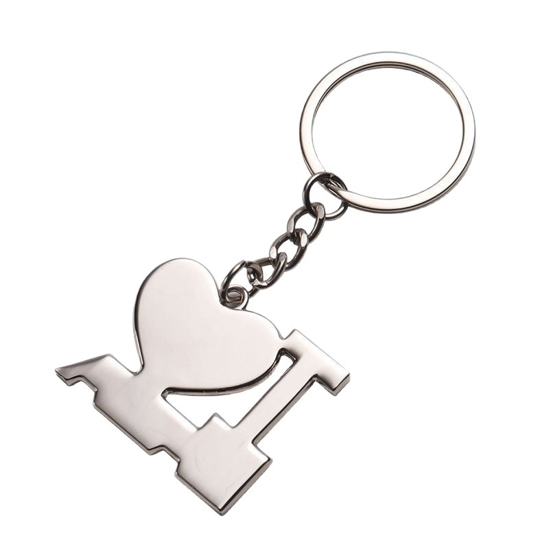 Transfronterizos de venta caliente transferencia en caliente llavero en blanco papá mamá día de la madre amor llavero de metal colgante