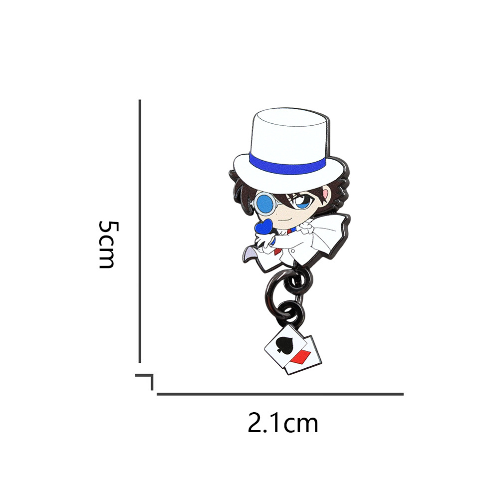 Black Feather Monster Enamel Pin Phantom Thief Kidd Poker Face Pendant Badge Anime Peripheral Fun Novelty Decoration