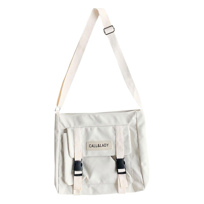 Bolsa de mensajero simple de moda estilo japonés vintage Corea del Sur bolsa de mensajero CHIC bolsa de lona a prueba de libros de nylon para estudiantes