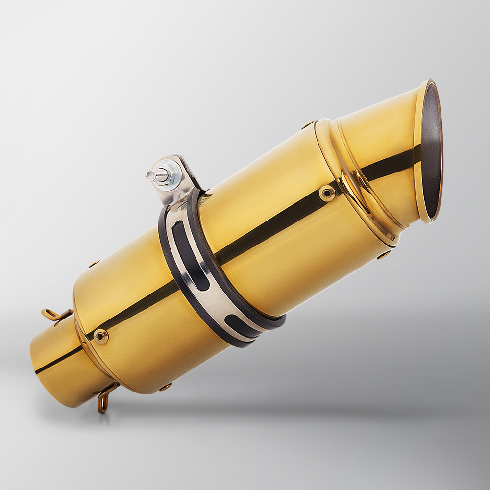 Golden Barrel Tail Muffler 51mm Universal Motorcycle Exhaust Pipe CBR650 Ninja 400 GPR250