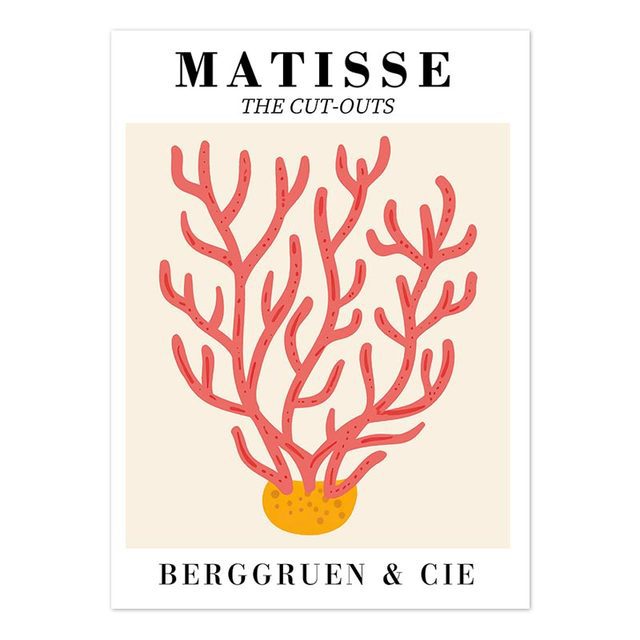 Matisse Simple Abstract Line Plant Pumpkin Poster Nordic Living Room Bedroom Decorative Painting Core