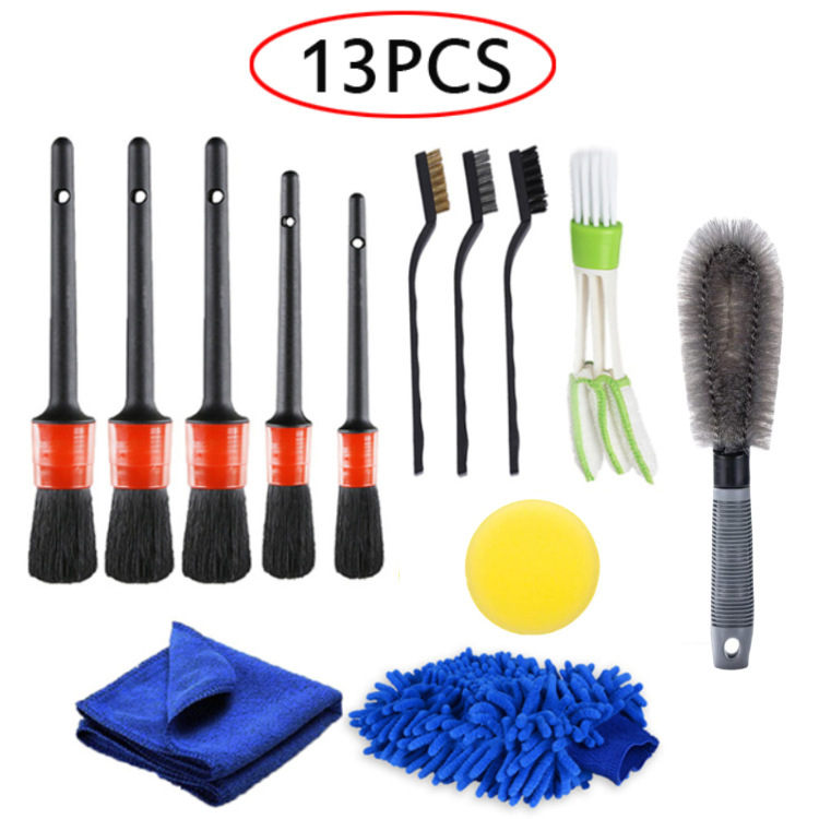 厂家直销热卖洗车刷13件套汽车工具刷细节刷空调出风口刷洗车手套