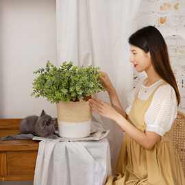 厂家尤加利销售 金钱叶植毛配草仿真花批发假花婚庆装饰GF16296A