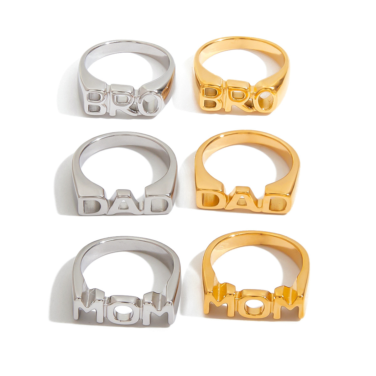 Anillo de letras Jieding, acero de titanio, joyas que no se desvanece, lujo ligero, rings de acero inoxidable de alta gama, joyas explosivas transfronterizas