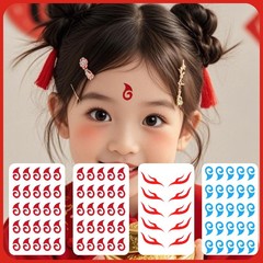 哪吒額・眉・子供用タトゥーシール COS用シール 毛公額・眉・青色タトゥーシール