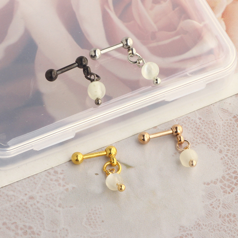Stainless Steel Star Ear Bone Nail Barbell Earrings Double Head Screw Ball Earrings Popular Piercing Jewelry detail image 8