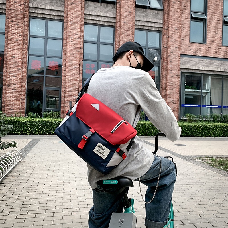New Men's Crossbody Bag, Men's Bag, Student Personality Hong Kong Style Cycling Backpack, Large Capacity Casual Sports Backpack, Dropshipping New Men's Crossbody Bag, Men's Bag, Student Personality Hong Kong Style Cycling Backpack, Large Capacity Casual Sports Backpack, Dropshipping