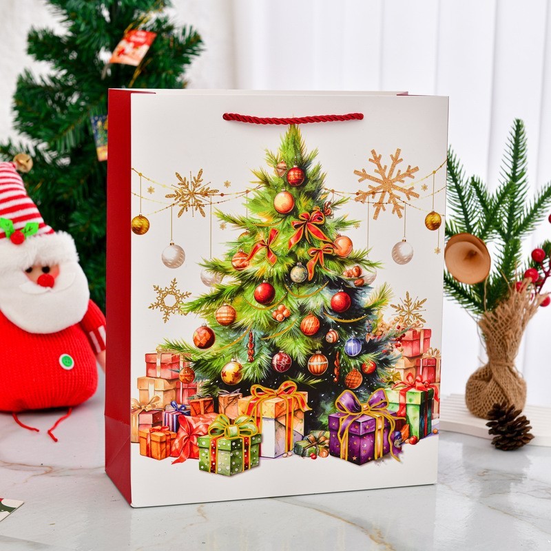 クリスマスギフトバッグエンボスホットスタンピングクリスマスポータブル紙袋外国貿易クリスマスギフト包装ギフトバッグ|undefined