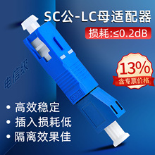 光纤转接头SC公-LC母光功率计红光笔耦合法兰适配器转换头小方