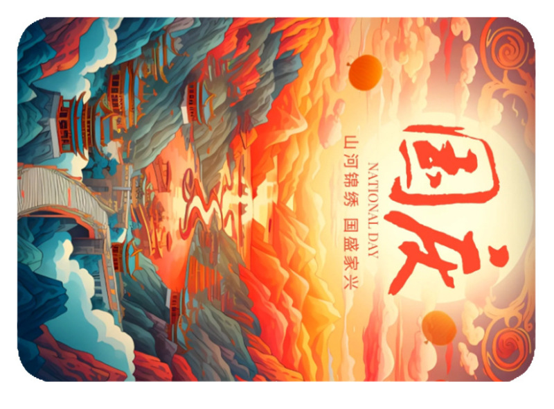 创意红色喜庆系列国庆文创纪念品磁吸贴 祖国生日水晶玻璃冰箱贴|undefined