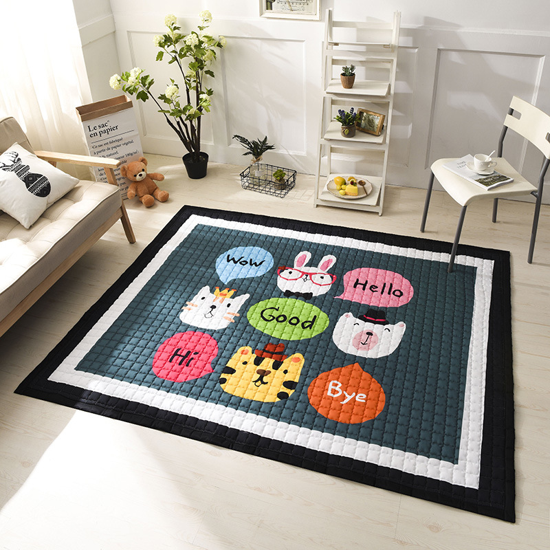 Ins Cartoon Floor Mat Four Seasons Cotton Mat Children's Game Mat Baby's Crawling Mat Bed Front Mat Foot Mat Bay Window Mat
