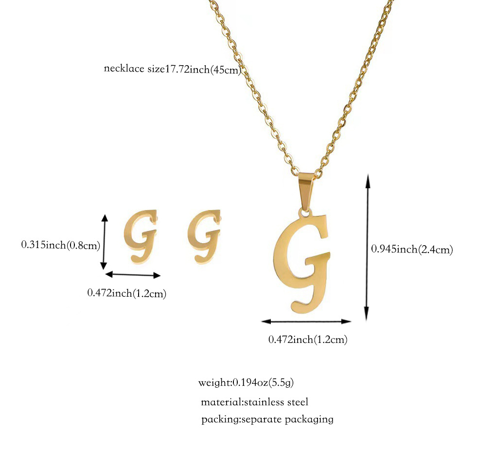 Joyería de titanio, colgante y pendientes unisex, letras inglesas, resistentes al desgaste