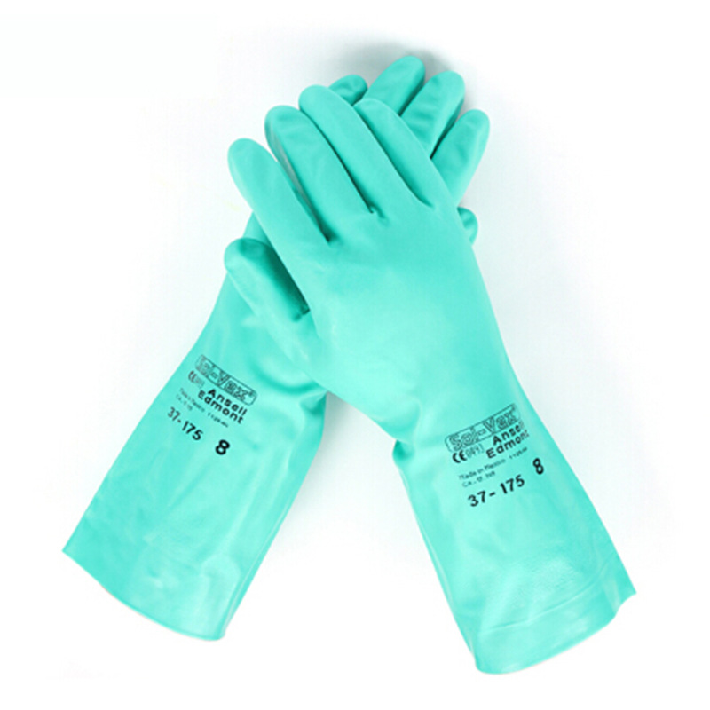 安思尔Ansell 37-175 耐酸碱耐油工业防滑丁腈防化手套