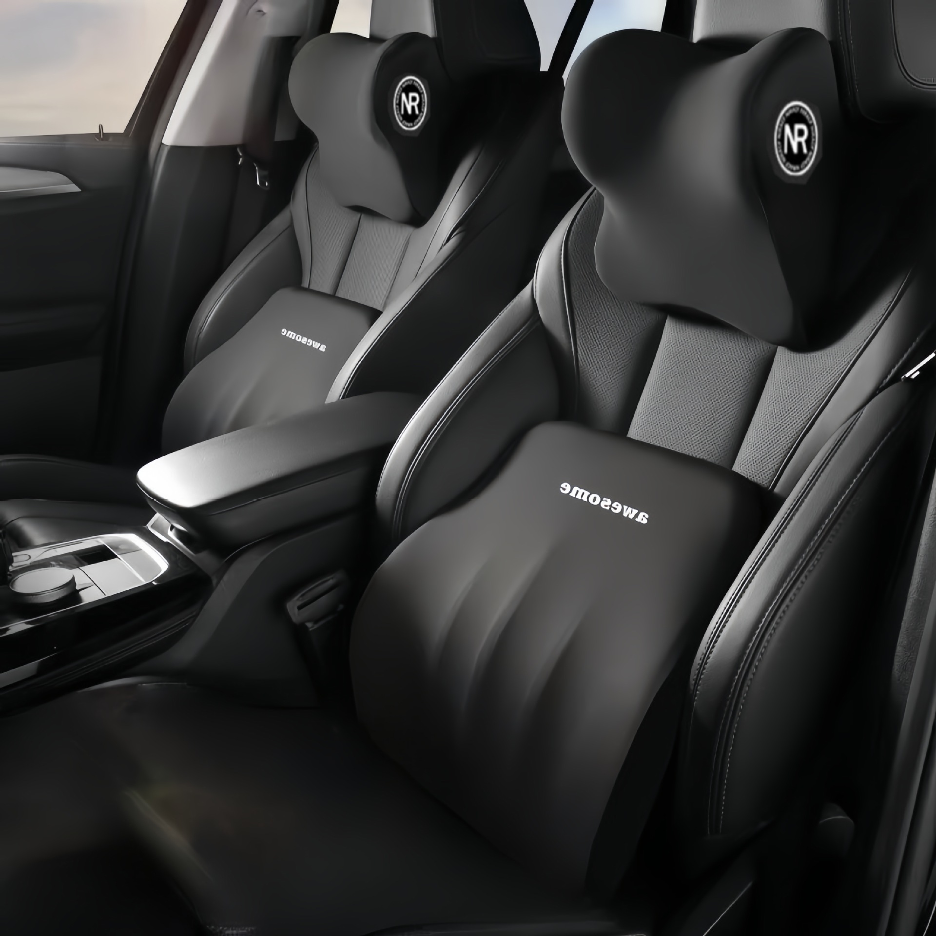 Car cushion lumbar support headrest cushion car cushion car seat…