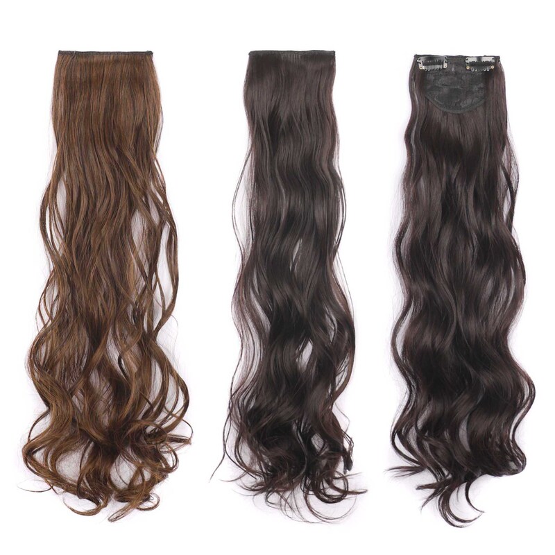 Wig Women's Long Curly Hair Three-Piece Simulated Chemical Fiber Hair Extensions Fluffy Big Waves Natural Hair Extensions Wigs Wig Women's Long Curly Hair Three-Piece Simulated Chemical Fiber Hair Extensions Fluffy Big Waves Natural Hair Extensions Wigs