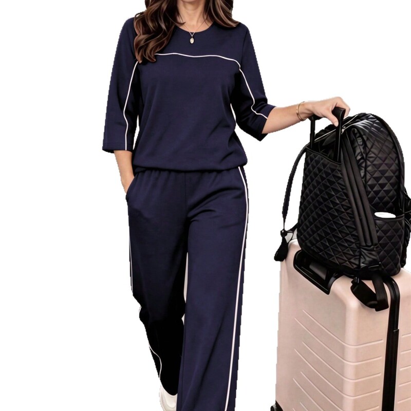 Amazon cross-border in-stock spring-summer new short-sleeve two-piece set for women, European and American fashion trendy casual two-piece set Amazon cross-border in-stock spring-summer new short-sleeve two-piece set for women, European and American fashion trendy casual two-piece set