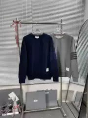 High-End Version of the Trendy Brand's 25 New Models, Classic Color-Woven Four-Stripe Unisex Crewneck Sweatshirt