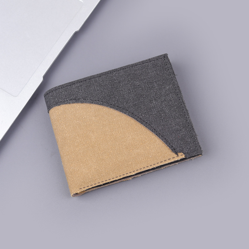 Cartera corta de denim para hombres 9 carteras de tarjetas para hombres cartera de lona para hombres tela suave