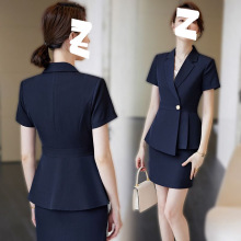 西装套装女薄款夏天短袖职业正装酒店前台工装珠宝店美容院工作服