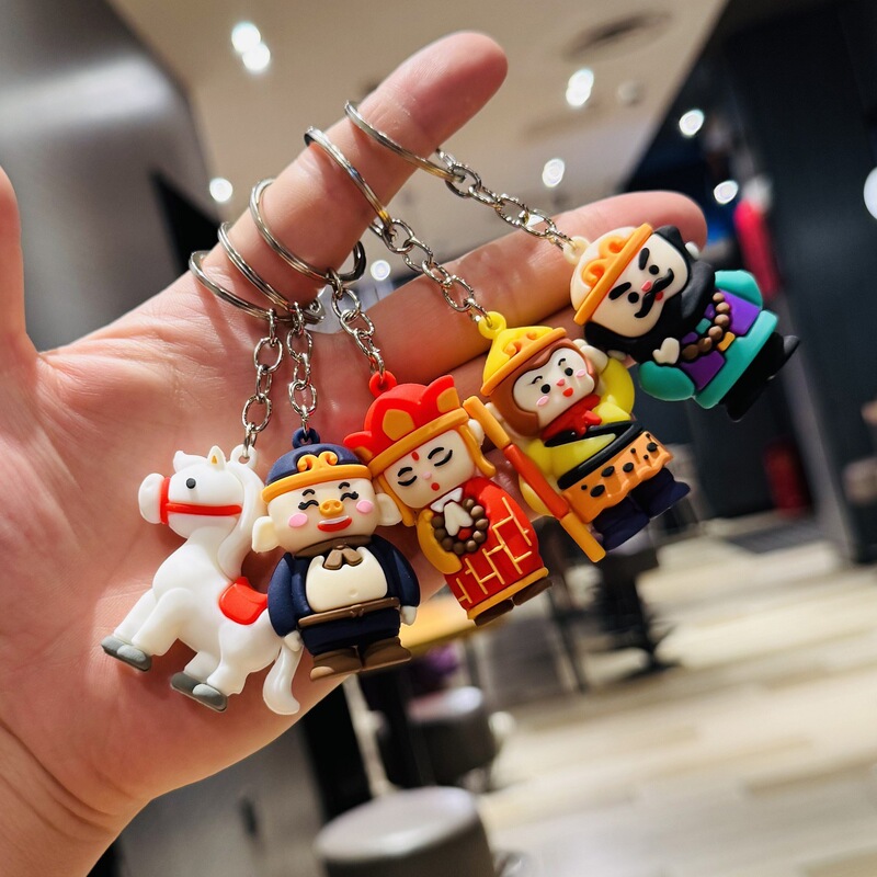 Creative Journey to the West Character Keychains Tang Seng Sun Wukong Ba Jie 3D Doll Pendant Small Gift Wholesale Creative Journey to the West Character Keychains Tang Seng Sun Wukong Ba Jie 3D Doll Pendant Small Gift Wholesale