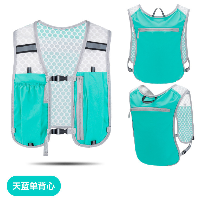 Night Running Backpack Reflective Strip Cycling Running Casual Small Backpack Breathable Waterproof Running Vest Water Bottle Mobile Phone Backpack