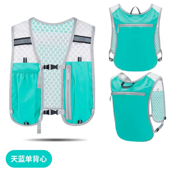 Night Running Backpack Reflective Strip Cycling Running Casual Small Backpack Breathable Waterproof Running Vest Water Bottle Mobile Phone Backpack