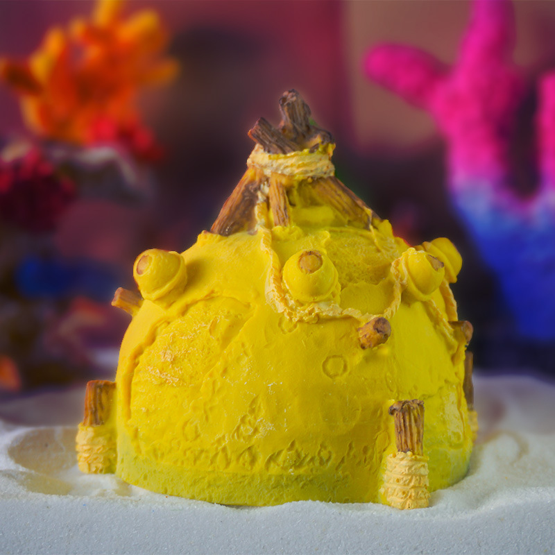 Adornos para Acuarios, Casa de Resina en Forma de Cabaña de Palitos, Decoración Popular Transfronteriza para Acuarios, Creativa Casa de Escondite para Cangrejos