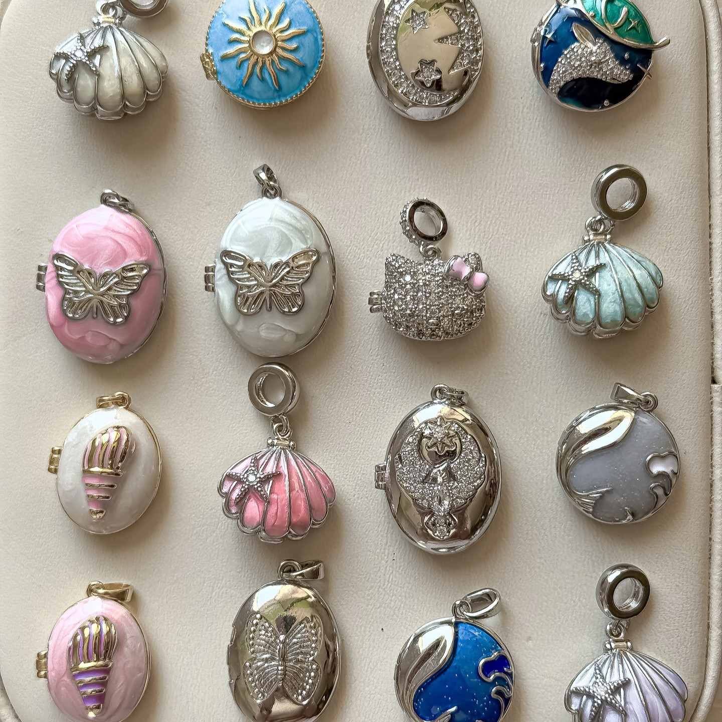 European and American Cross-Border New Opening and Closing Pocket Watch Series Heart Pendant DIY Oil Painting Colorful Series 18K Gold Color Retention