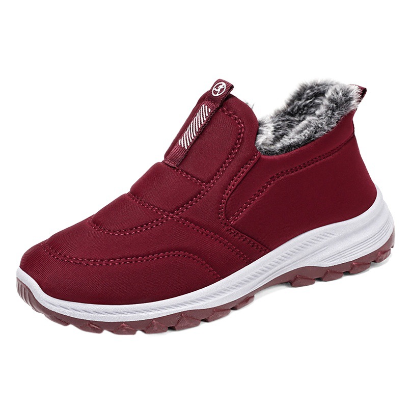 Nuevas botas de algodón, botas de nieve, estilo versátil para parejas, botas de color sólido simples, botas cortas con forro polar y engrosadas, botas cálidas y resistentes al frío para mujer.