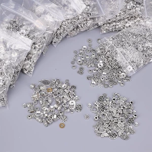 Xizang silver mixed diy torus spacer spacer 50g a pack of bracelet pendant alloy jewelry accessories string fish mixed bag