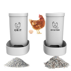 新しいAmazon人気商品、鶏用オイスターシェルと砂利フィーダー、鶏用飼料タンク、自動吊り下げ式フェンス鶏用フィーダー