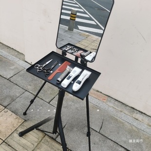 Mirror Cutting Stand Set, Outdoor Mirror with Stand, Portable Quick Setup for Hair Cutting and Styling