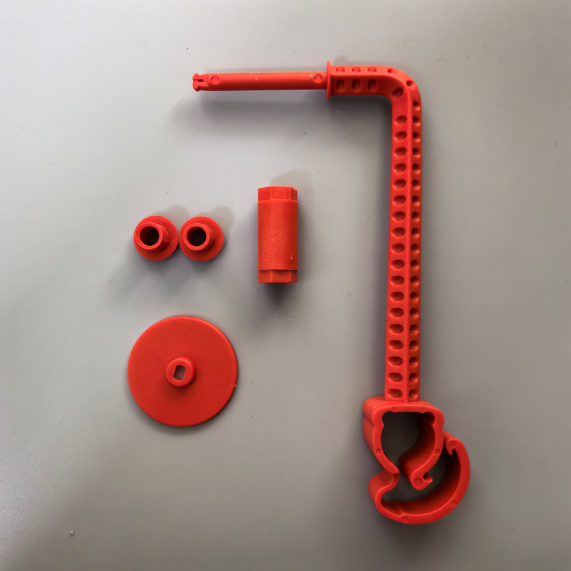 Long rod with accessories