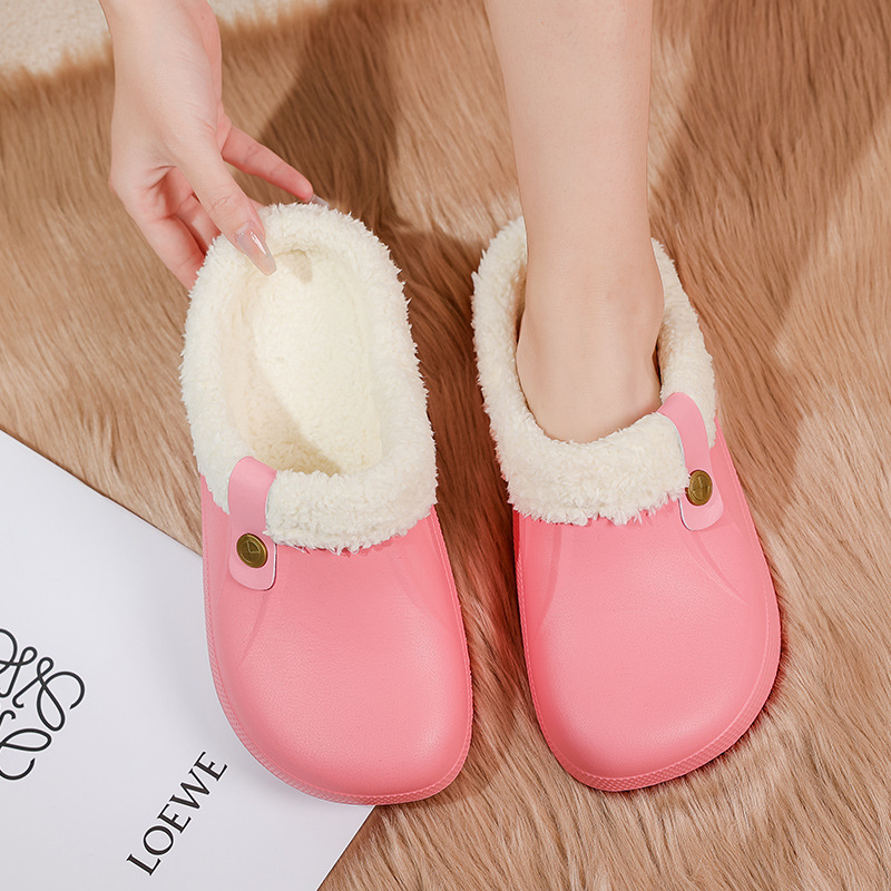 Ladies Man Plush Fleece Adjustable Autumn Summer Indoor Warm Soft Breathable Non-Slip House Shoes Indoor Shoes_voghion.com