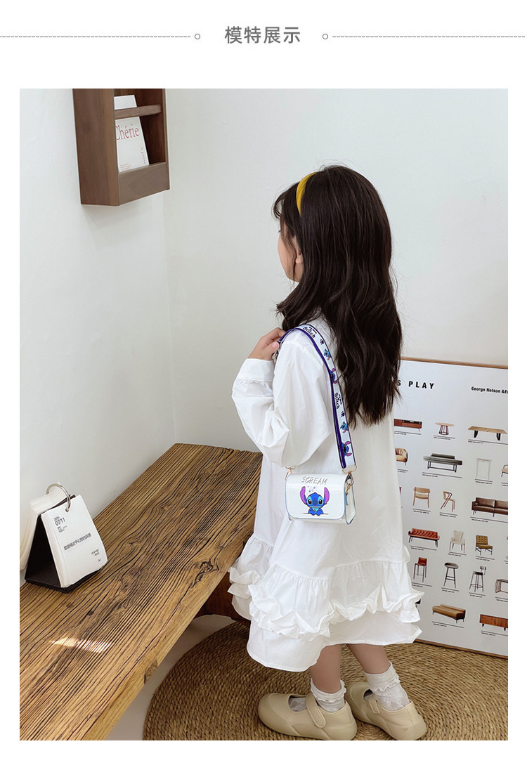 New fashionable children's single-shoulder crossbody snack bag PU cartoon cute Kuroshidi baby small bag for girls undefined