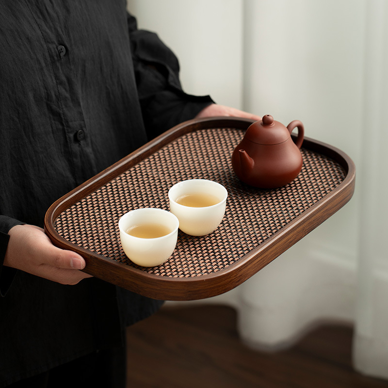 中式风客厅零食坚果点心盘家用甜点摆台干泡功夫茶具收纳盘