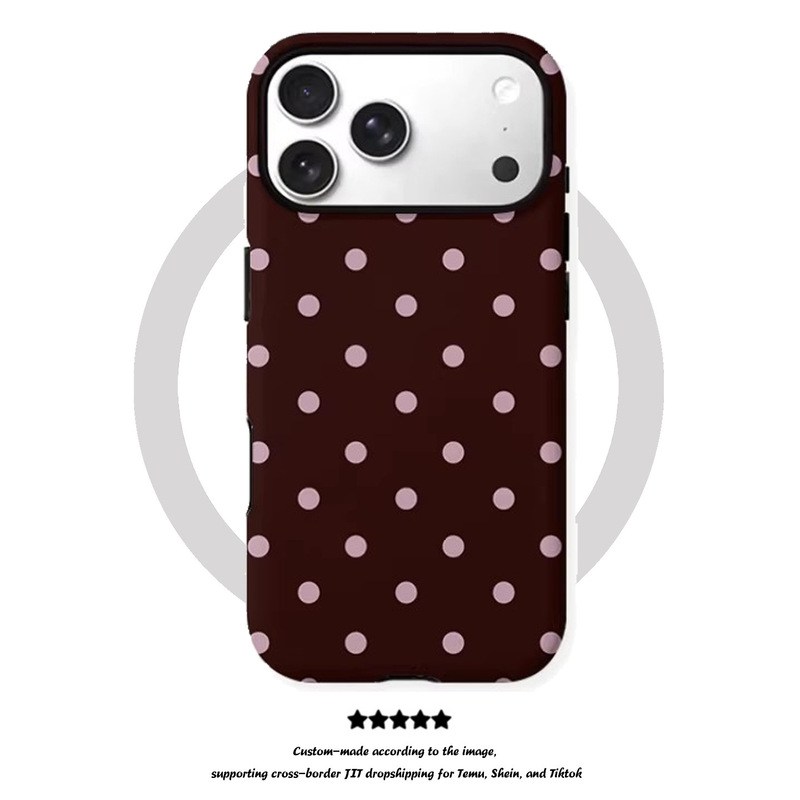 Red polka dot case suitable for Apple 17AIR new model phone case 17/16/15 magnetic film two-in-one new ins style Red polka dot case suitable for Apple 17AIR new model phone case 17/16/15 magnetic film two-in-one new ins style